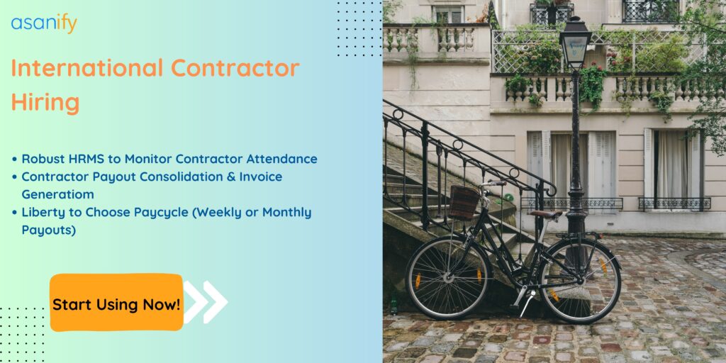 Hire independent contractors in France with Asanify 