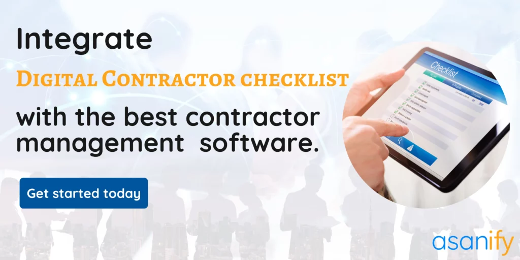 Contractor management checklist with contractor management software 