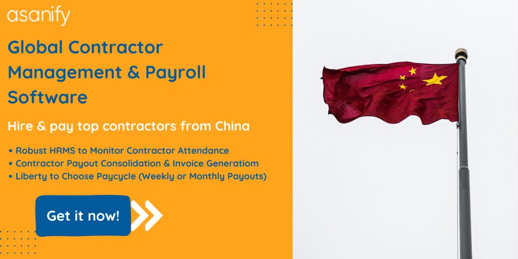 Payment terms for contractors in China