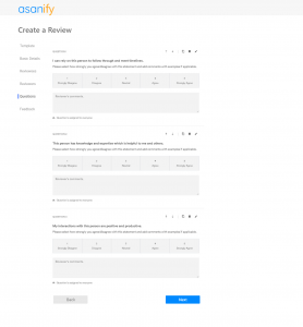 create review in balanced scorecard