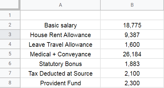 creating salary structure in excel