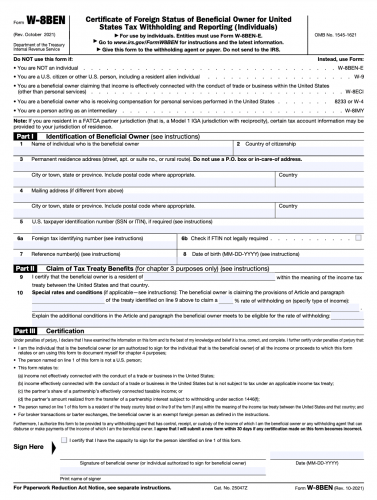 What is W8 Ben Form? A Detailed Guide to Fill It Correctly | Asanify